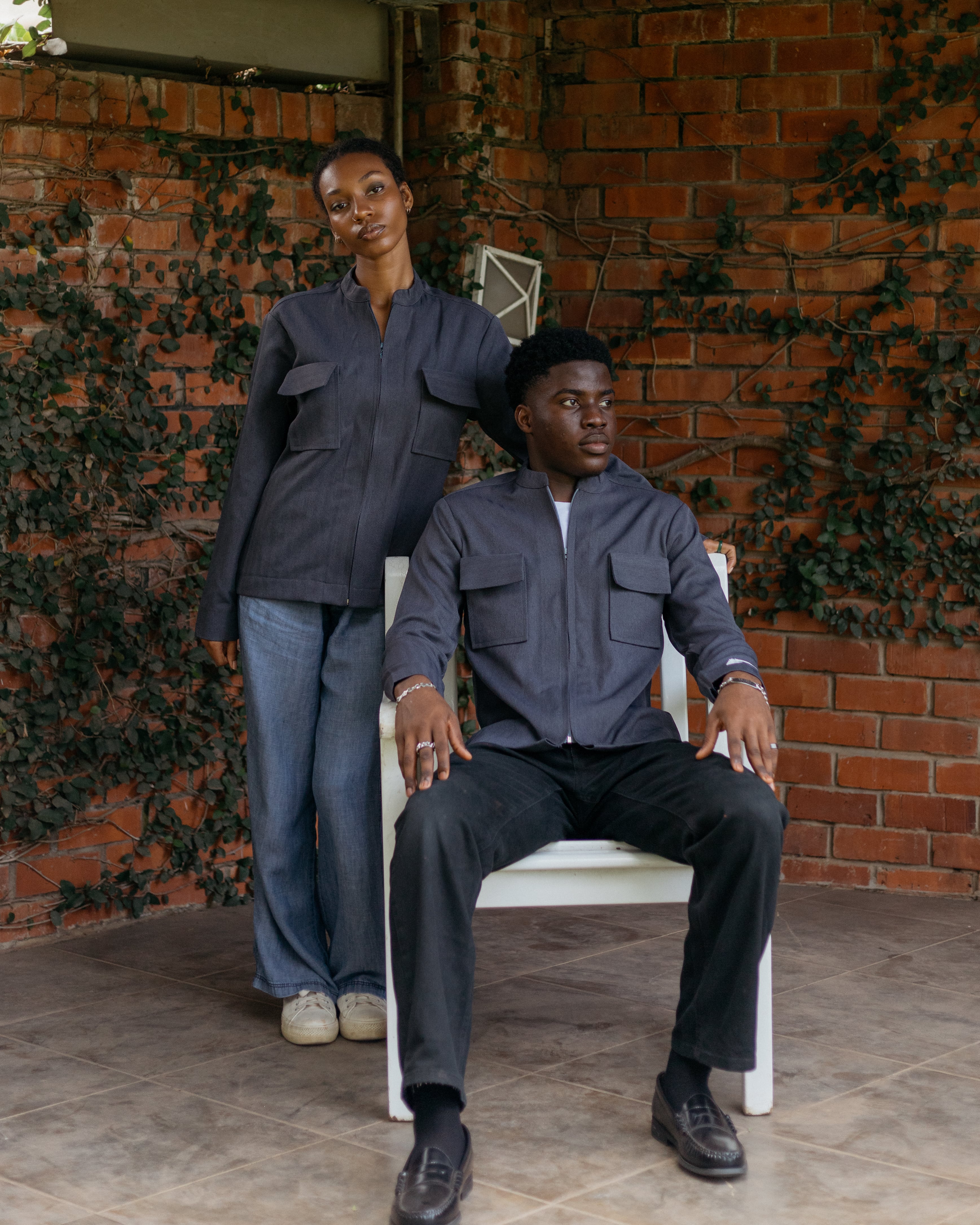 1NRI model wearing streetwear in Accra, Ghana
